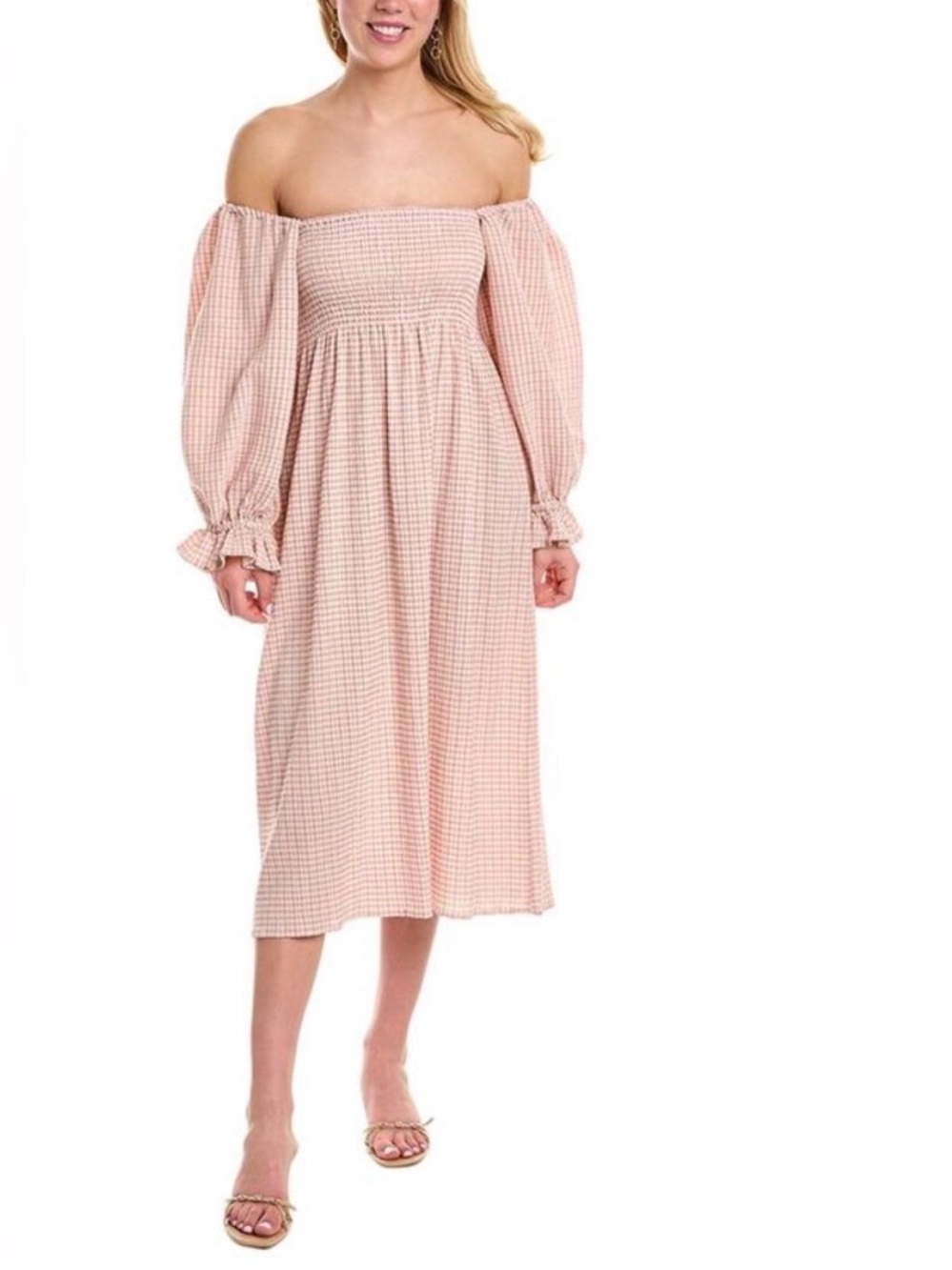 Like new O.P.T. Athena off shoulder Midi Dress Sz medium